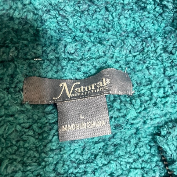 Natural Reflections Hunter Green Quarter Zip Sweater Jacket Pull Over Large - Picture 8 of 8